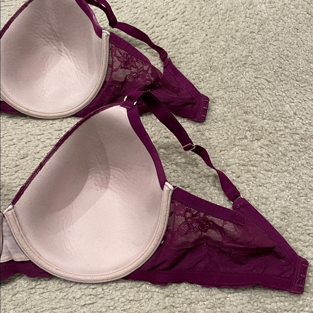 2 Preowned Natori Elegant Lace Bras purple 36F - Picture 8 of 8